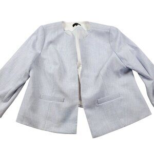 Talbots Blazer Jacket Womens 18W Blue Open Lined Career Read*
